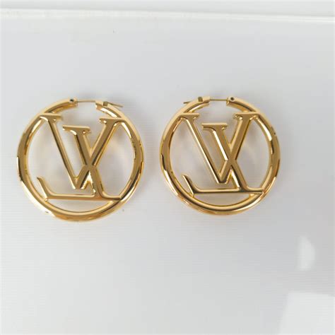 louis vuitton louise hoops|louis vuitton refurbished earrings.